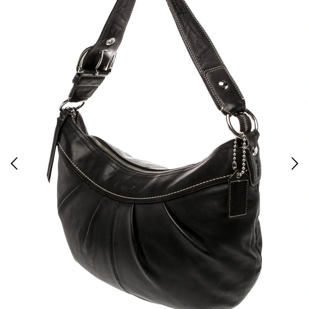 Coach SoHo Black Leather Shoulder Bag EUC - Picture 5 of 11